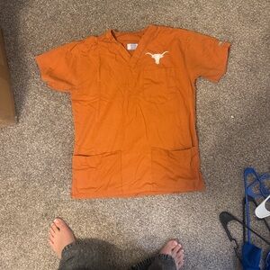 Burnt Orange Longhorn Scrub Top